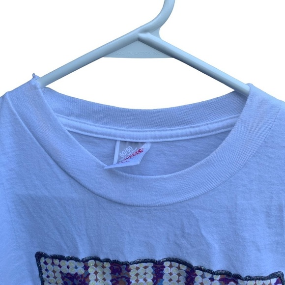 Vintage Elvis Presley Tee Shirt 90s Made in USA Puff Paint Size XL - Picture 3 of 5